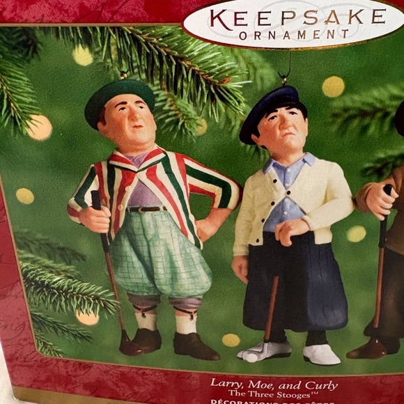HALLMARK KEEPSAKE the Label Three Stooges Ornament Set “Larry,Moe and Curly” - Picture 2 of 9